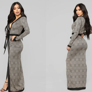 Maxi Dress - Taupe/Black - Small